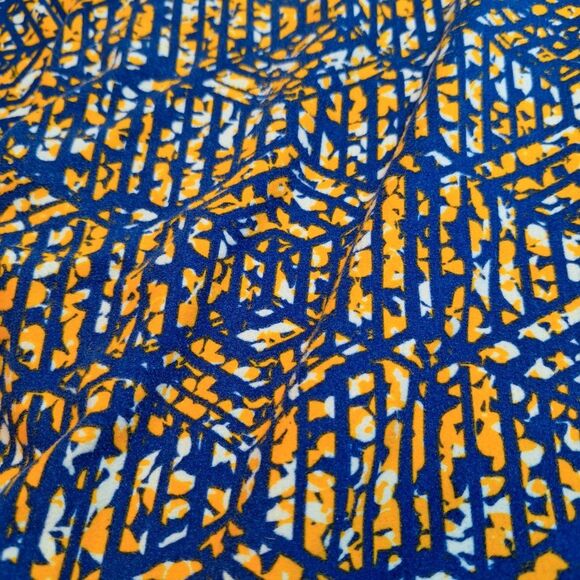 LuLaRoe Leggings Blue and Yellow Geometric Print Soft Stretchy Spring - Picture 8 of 8